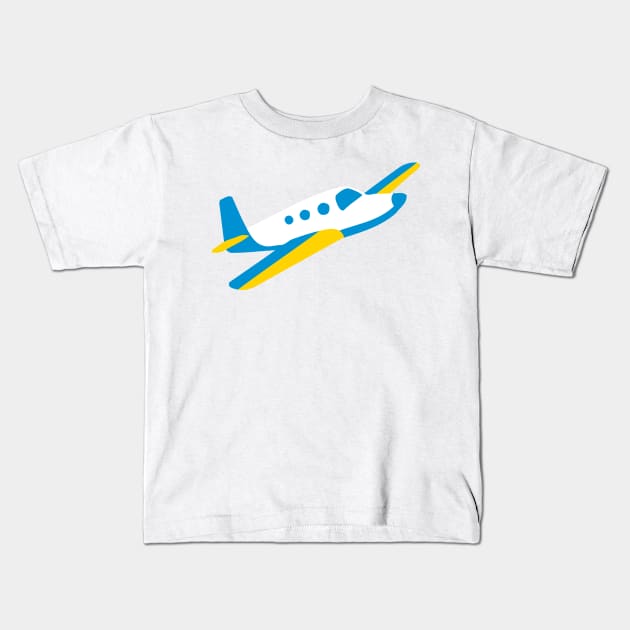 Private Airplane Flying Emoticon Kids T-Shirt by AnotherOne